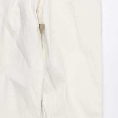 Topshop Womens Ivory Cotton Blend Straight Jeans Size 28 in L26 in Regular Zip - Raw Hem