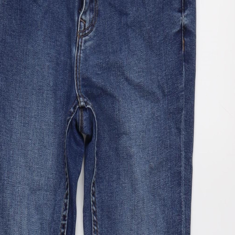 New Look Womens Blue Cotton Blend Tapered Jeans Size 10 L29 in Regular Zip