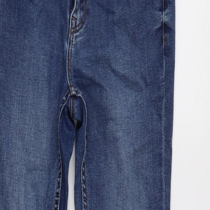 New Look Womens Blue Cotton Blend Tapered Jeans Size 10 L29 in Regular Zip
