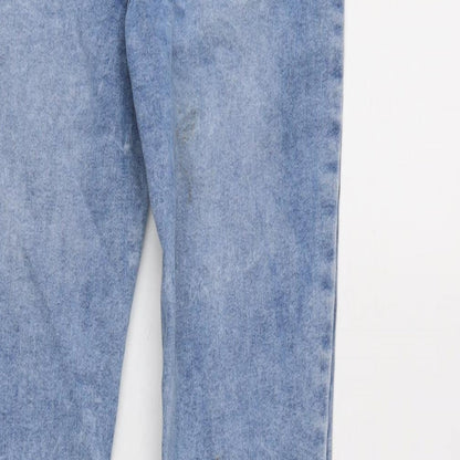 Denim & Co. Girls Blue Cotton Skinny Jeans Size 11-12 Years L27.5 in Regular Zip