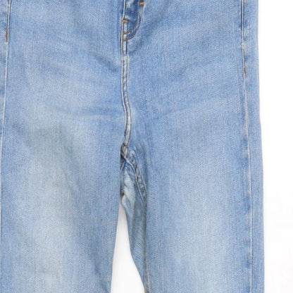 Topshop Womens Blue Cotton Blend Straight Jeans Size 26 in L27 in Regular Zip
