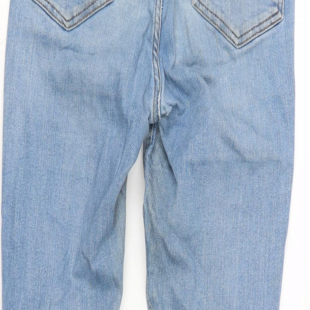 Topshop Womens Blue Cotton Blend Straight Jeans Size 26 in L27 in Regular Zip
