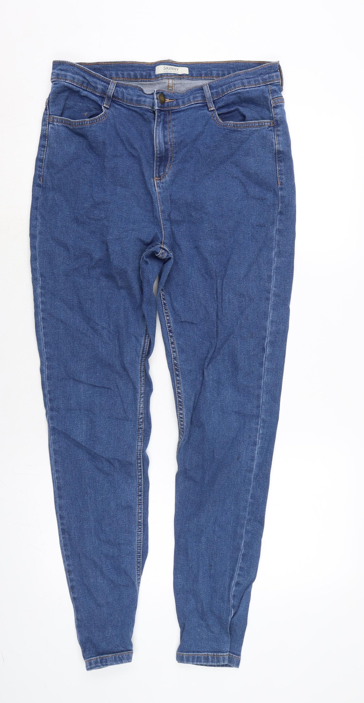 Womens UK Size 14 Marks and Spencer Regular Fit Straight Blue Jeans