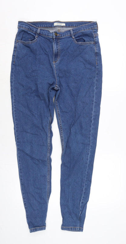 Womens UK Size 14 Marks and Spencer Regular Fit Straight Blue Jeans