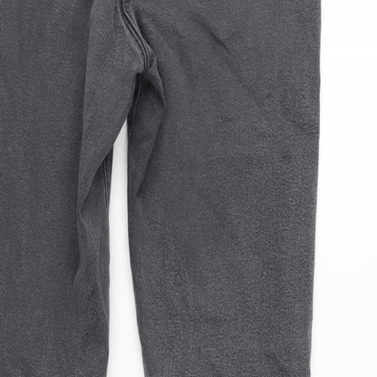 Topshop Womens Grey Cotton Blend Straight Jeans Size 26 in L28 in Regular Zip