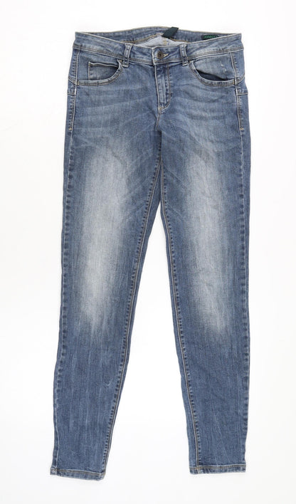 Benetton Womens Blue Cotton Blend Skinny Jeans Size 23 in L28 in Regular Zip