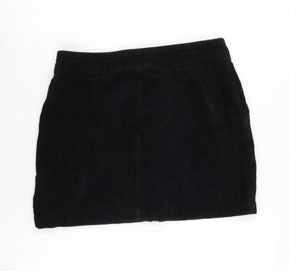 BDG Womens Black Cotton A-Line Skirt Size M Zip