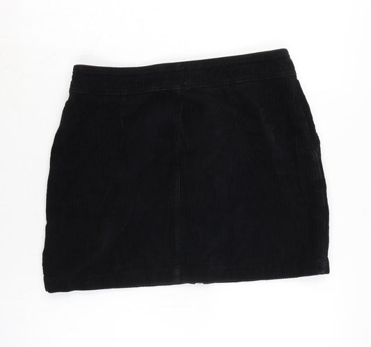 BDG Womens Black Cotton A-Line Skirt Size M Zip