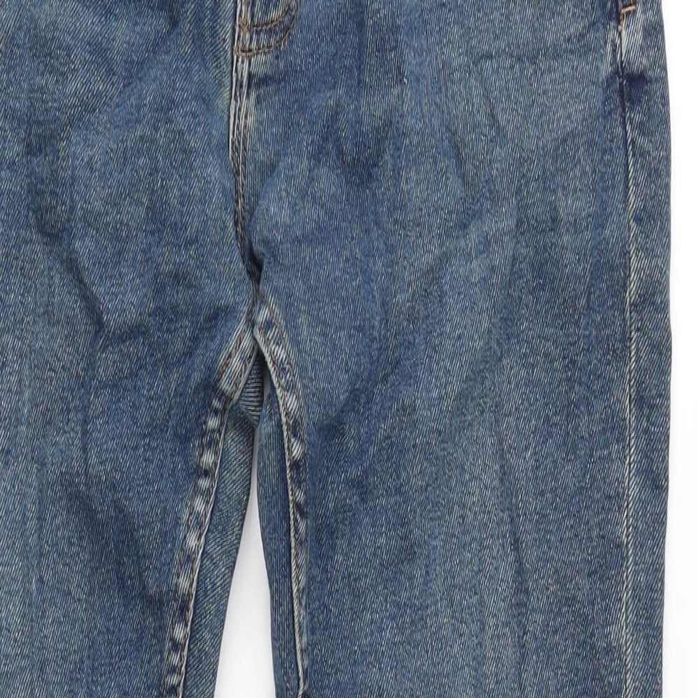 Zara Mens Blue Cotton Blend Straight Jeans Size 32 in L31 in Regular Zip