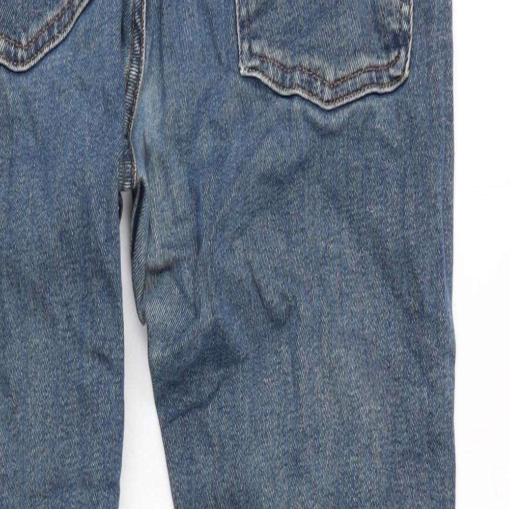 Zara Mens Blue Cotton Blend Straight Jeans Size 32 in L31 in Regular Zip