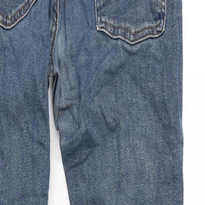 Zara Mens Blue Cotton Blend Straight Jeans Size 32 in L31 in Regular Zip