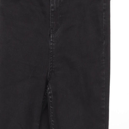 New Look Womens Black Cotton Blend Skinny Jeans Size 8 L26 in Regular Zip