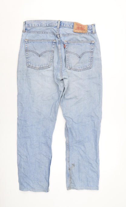 Levi's Mens Blue Cotton Straight Jeans Size 32 in L27 in Extra-Slim Zip