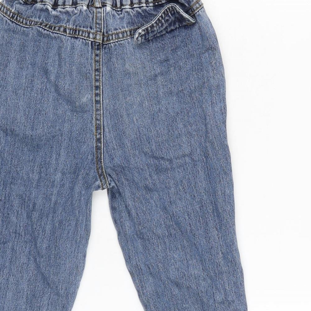 Mon bebe Boys Blue Cotton Capri Jeans Size 24 Months Snap - Inside Leg 9.5in - waist 19In.