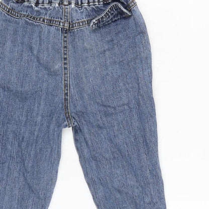Mon bebe Boys Blue Cotton Capri Jeans Size 24 Months Snap - Inside Leg 9.5in - waist 19In.