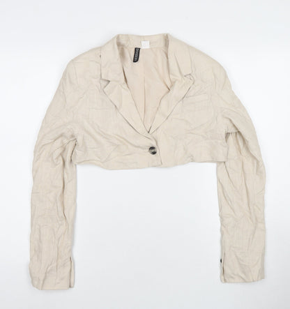 H&M Womens Beige Jacket Blazer Size XS Button