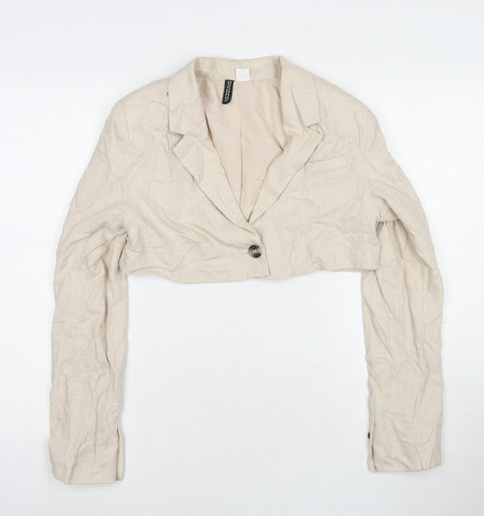 H&M Womens Beige Jacket Blazer Size XS Button