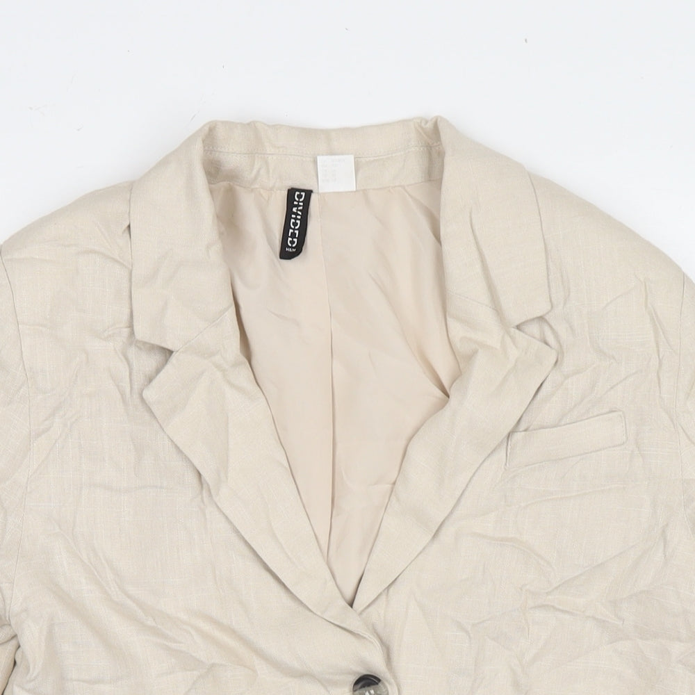 H&M Womens Beige Jacket Blazer Size XS Button