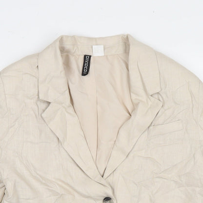 H&M Womens Beige Jacket Blazer Size XS Button