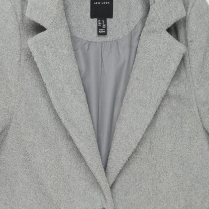 Womens UK Size 8 New Look Grey Pea Coat