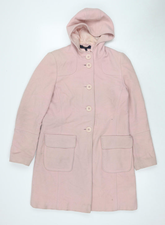 Debenhams Womens Pink Pea Coat Coat Size 12 Button