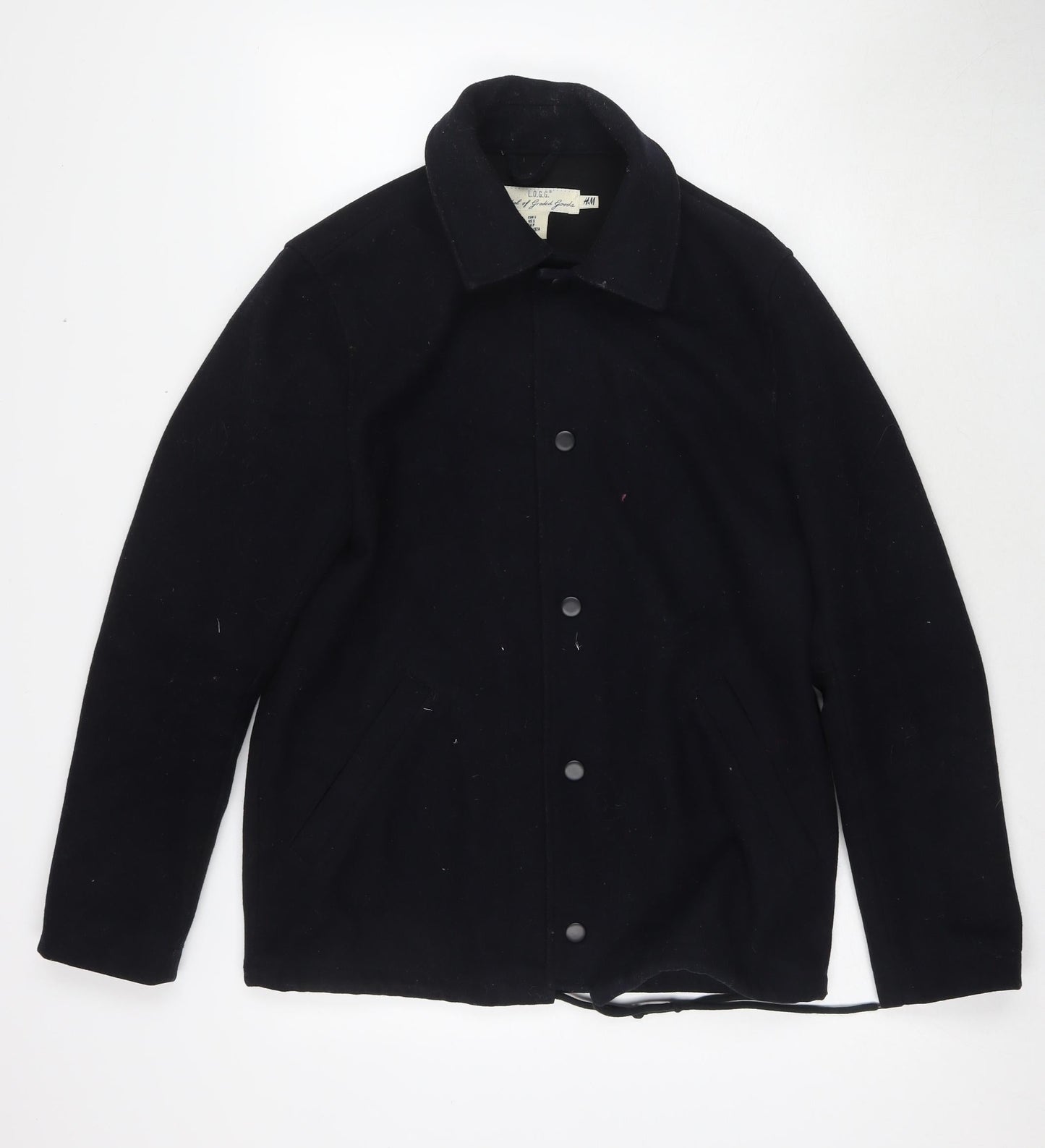 Mens UK Size S H&M Black Overcoat