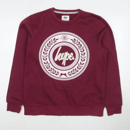 Mens UK Size M Hype Red Pullover Sweatshirt