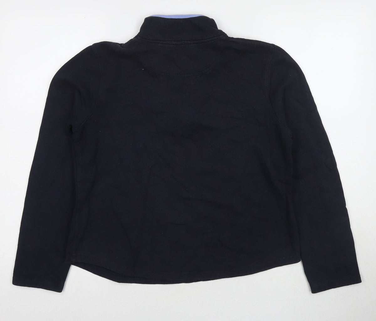 Back view of Maine New England women’s blue cotton pullover sweatshirt, size UK 12, pullover