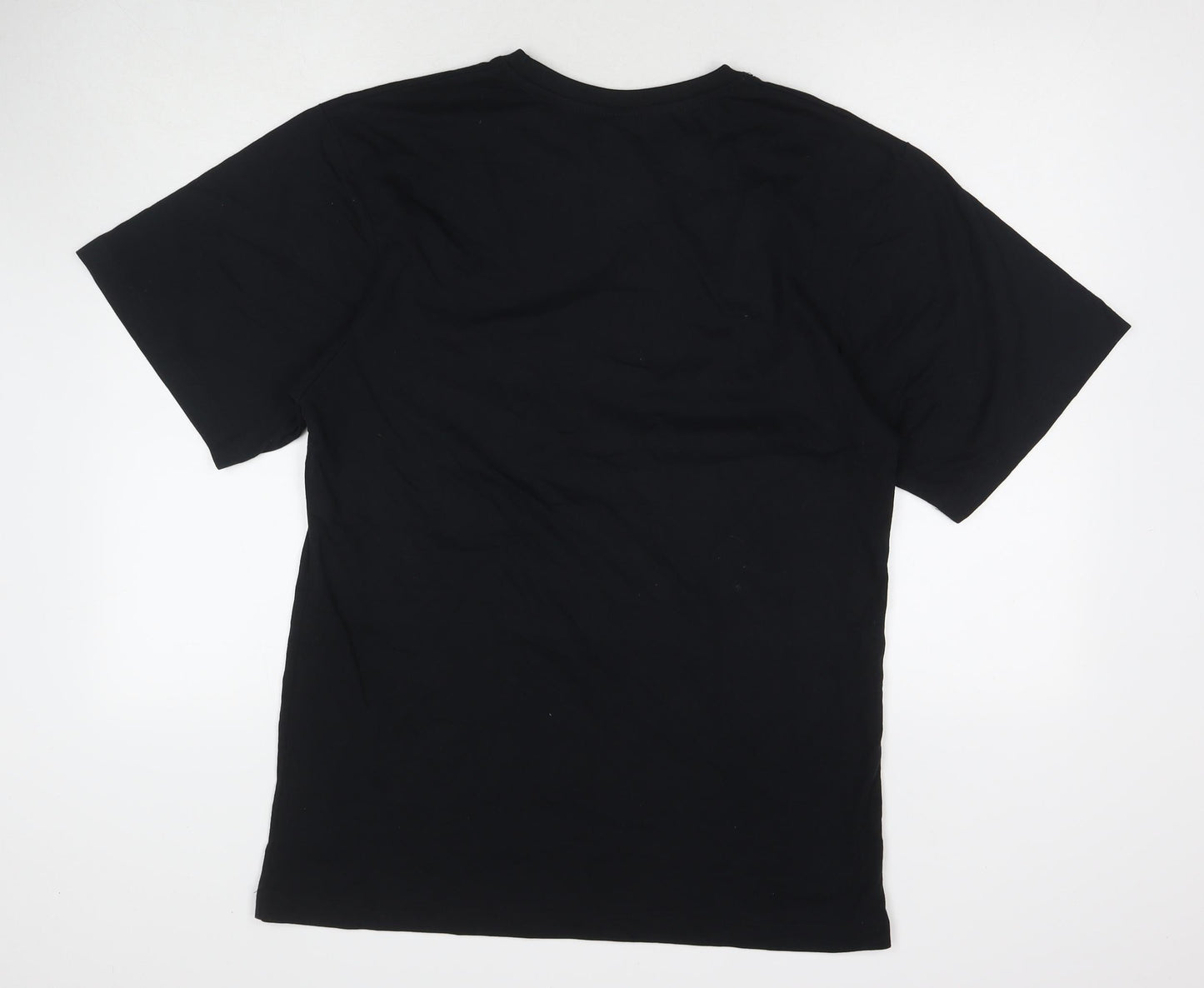 Samsousan Womens Black Cotton Basic T-Shirt Size L Round Neck - Left Handed But Always Right