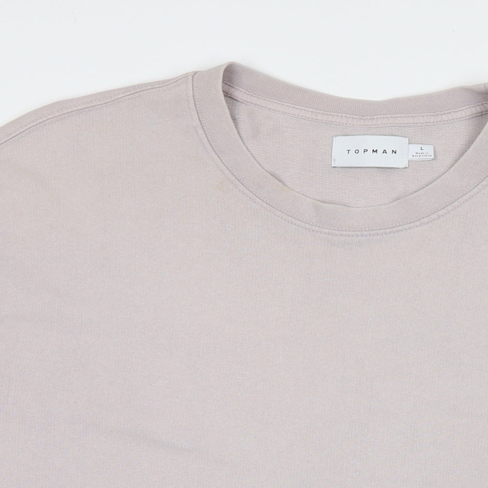 Topman Mens Pink Cotton Pullover Sweatshirt Size L