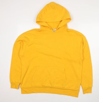 Womens UK Size L Divided by H&M Yellow Pullover Hoodie