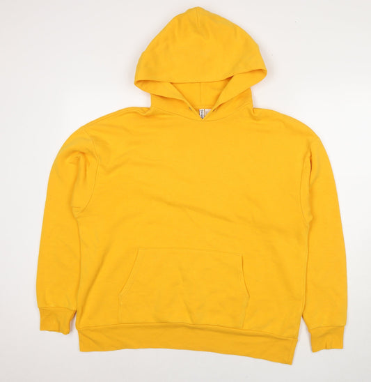 Womens UK Size L Divided by H&M Yellow Pullover Hoodie