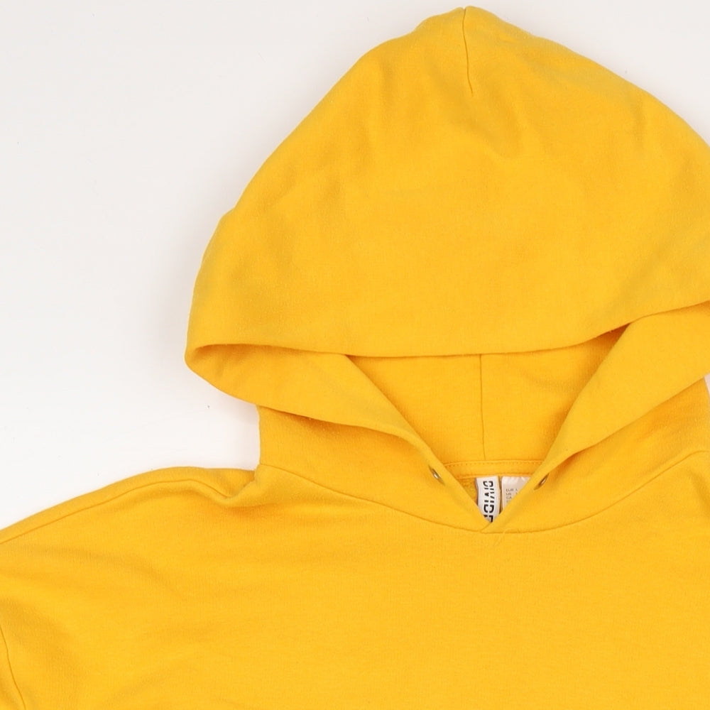 Womens UK Size L Divided by H&M Yellow Pullover Hoodie