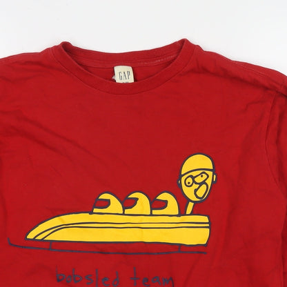 Gap Boys Red Cotton Pullover Sweatshirt Size 12 Years Pullover - Bobsled Team