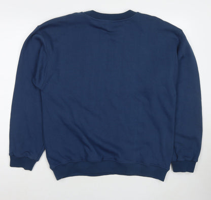Foot Locker Mens Blue Cotton Pullover Hoodie Size M