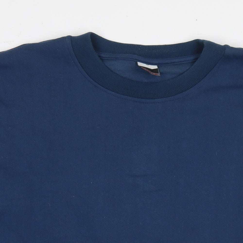 Foot Locker Mens Blue Cotton Pullover Hoodie Size M