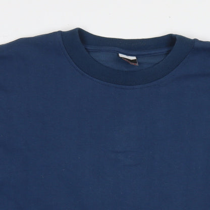 Foot Locker Mens Blue Cotton Pullover Hoodie Size M