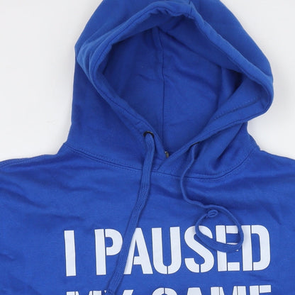 Club Classics Womens Blue Cotton Pullover Sweatshirt Size L Pullover - I Paused My Game To Be Here