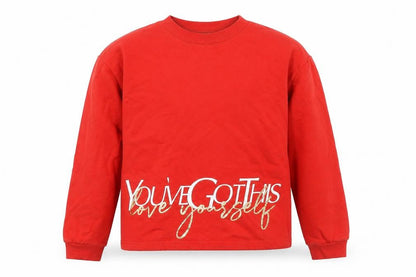 River Island Girls Red Cotton Pullover Sweatshirt Size 11-12 Years Pullover - You've Got This