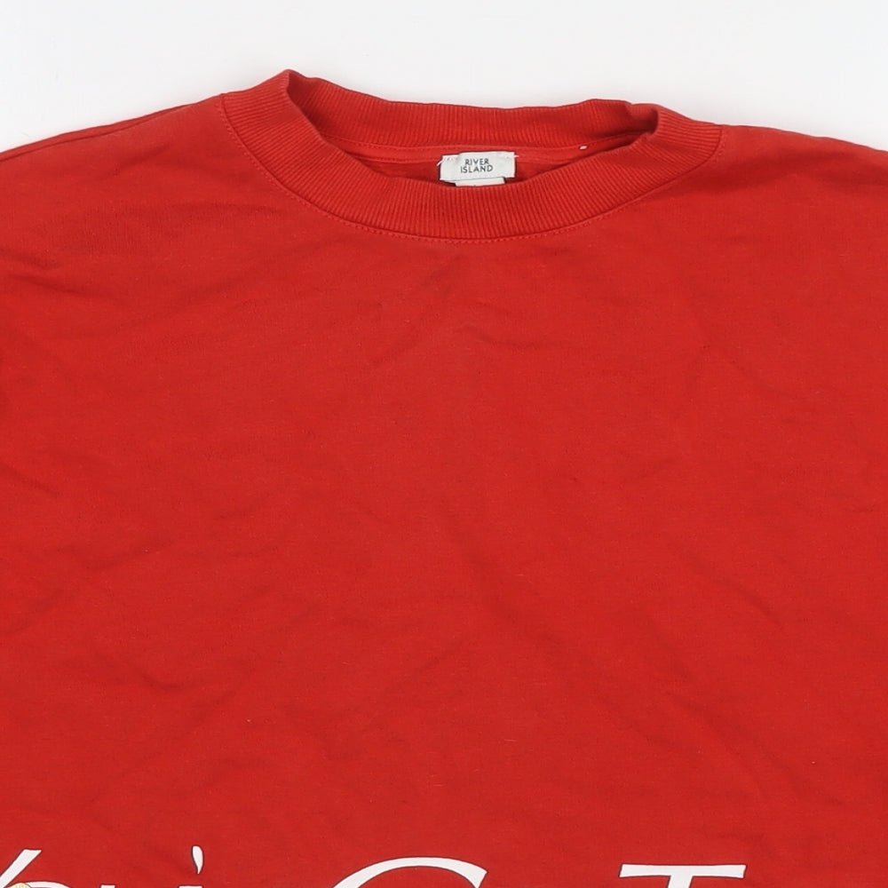 River Island Girls Red Cotton Pullover Sweatshirt Size 11-12 Years Pullover - You've Got This