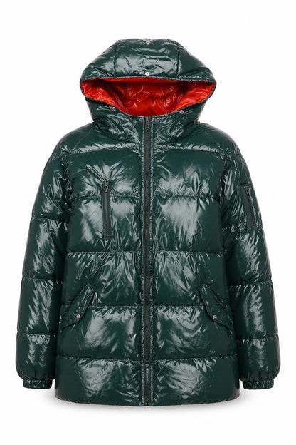 Womens UK Size 8 Boohoo Green Puffer Jacket