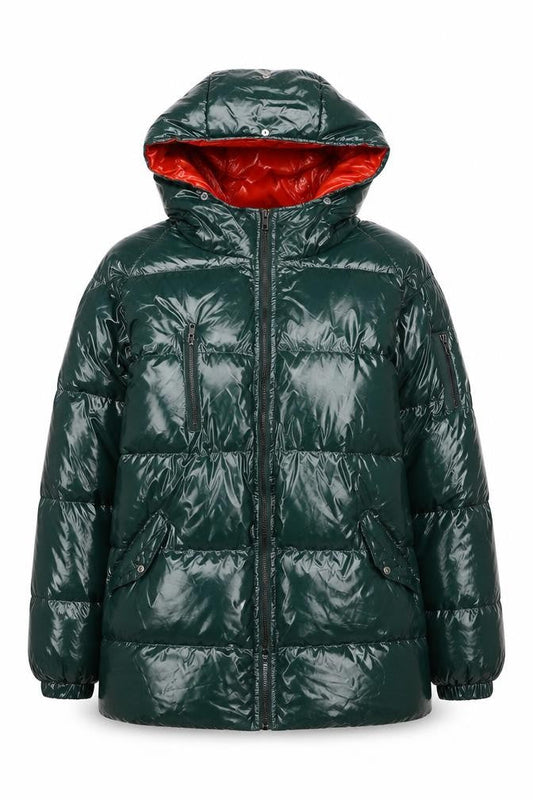 Womens UK Size 8 Boohoo Green Puffer Jacket