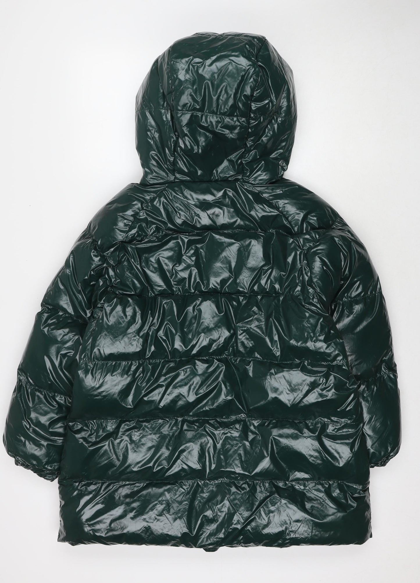 Boohoo Womens Green Puffer Jacket Jacket Size 8 Zip