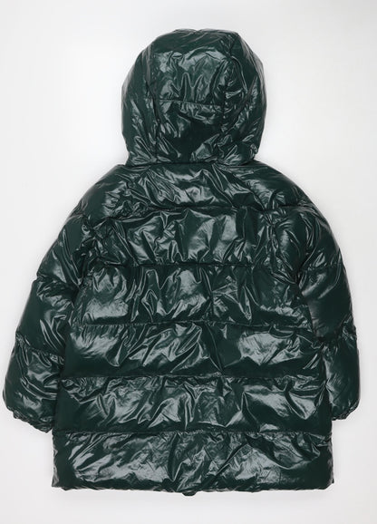 Boohoo Womens Green Puffer Jacket Jacket Size 8 Zip