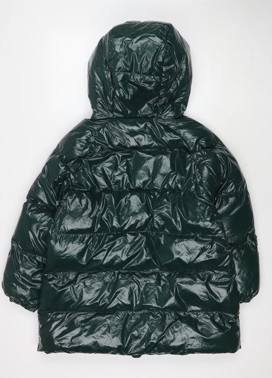 Boohoo Womens Green Puffer Jacket Jacket Size 8 Zip