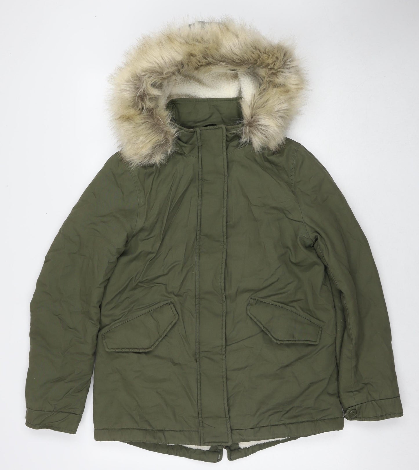 Womens UK Size 8 Marks and Spencer Green Parka Coat