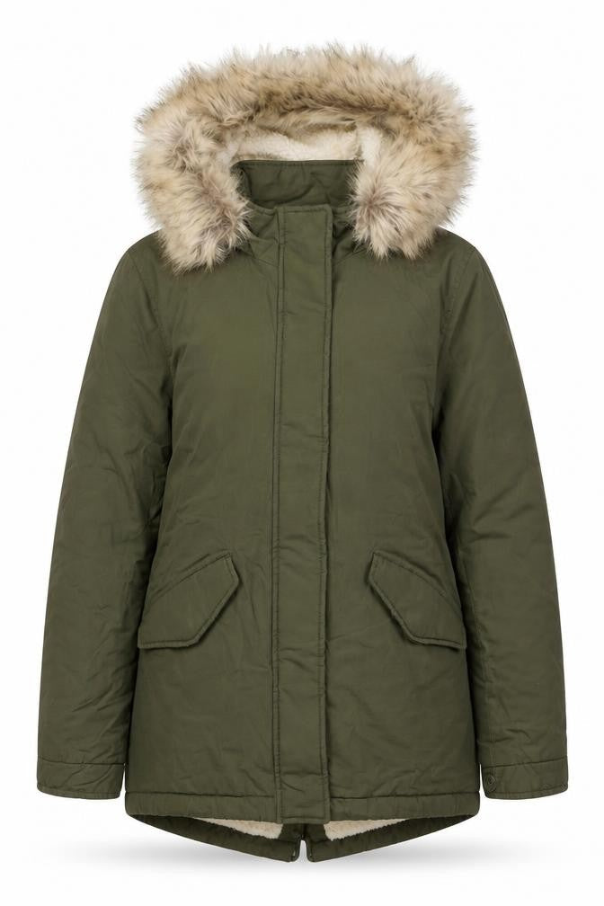 Womens UK Size 8 Marks and Spencer Green Parka Coat