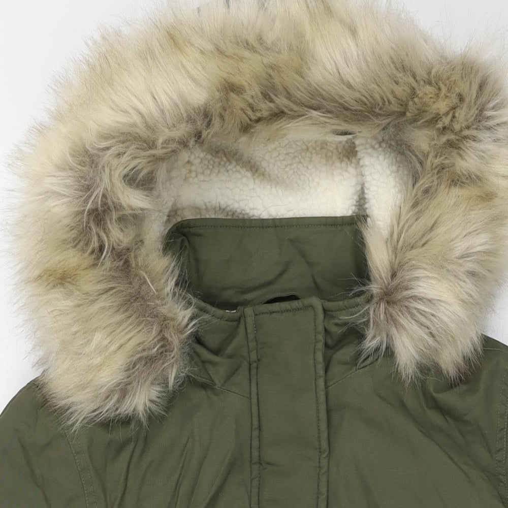 Womens UK Size 8 Marks and Spencer Green Parka Coat