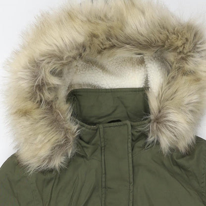 Womens UK Size 8 Marks and Spencer Green Parka Coat