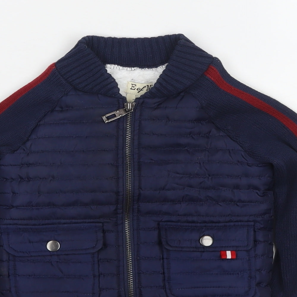 E of M Boys Blue Jacket Size 3 Years Zip